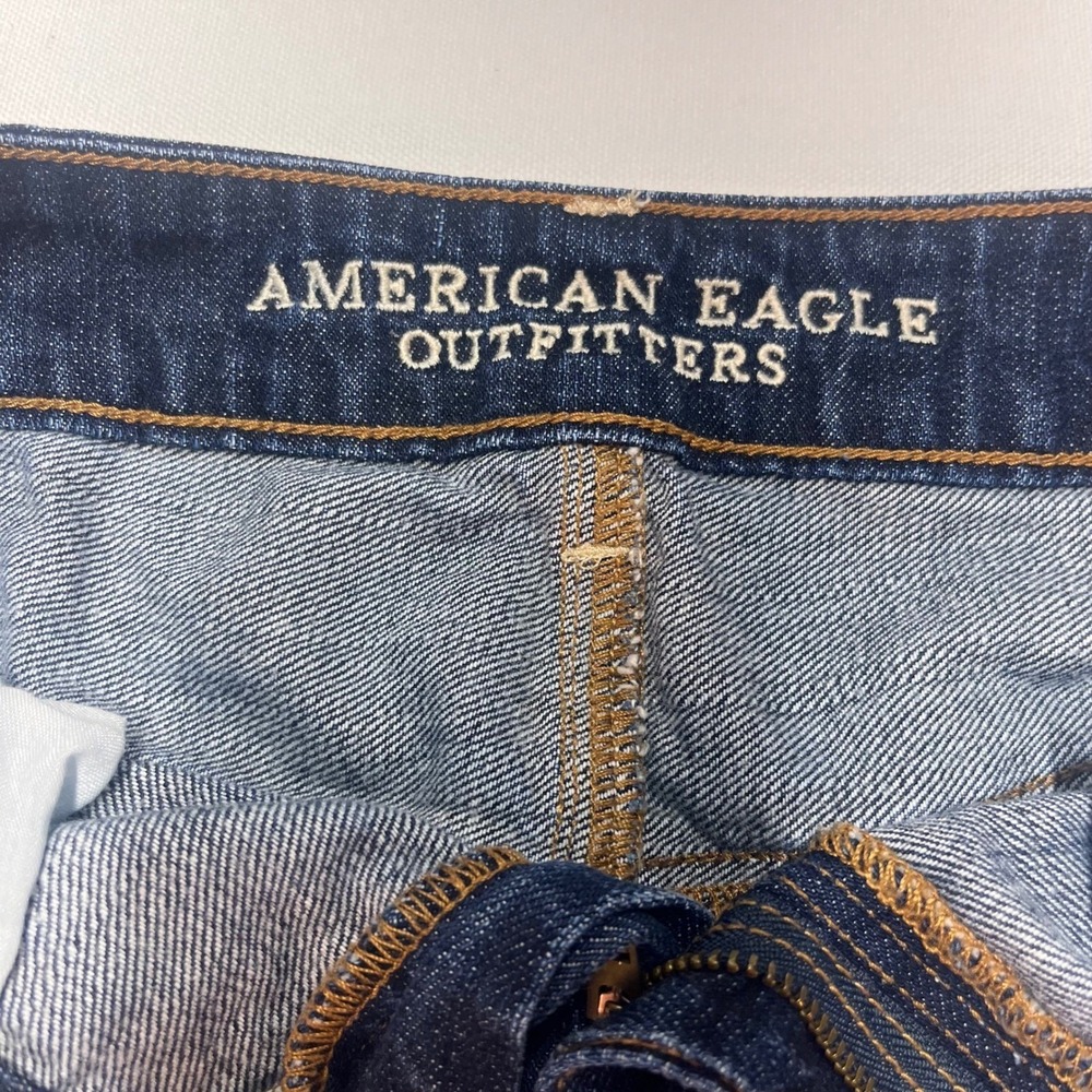American Eagle Denim‎ Shorts Hi-Rise Festival Frayed Hem Dark Wash Size 2 - Picture 5 of 7